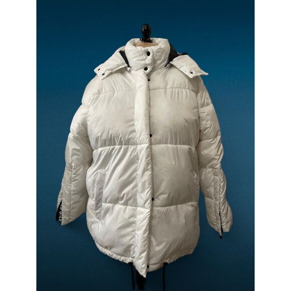 STEVE MADDEN White & Black Puffer Coat, Size 3X - Picture 3 of 12